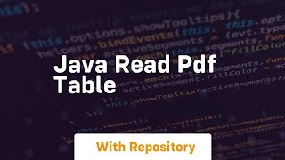 java read pdf table [upl. by Tigram]