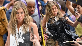 Jennifer Aniston Attacked With Oil [upl. by Eilsel]