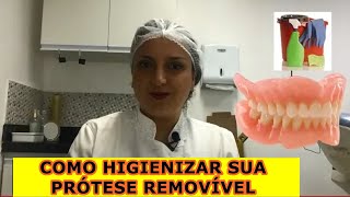 Como Limpar sua Prótese Dentária Móvel [upl. by Jaimie35]