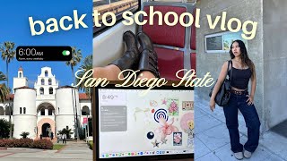 COLLEGE VLOG AT SDSU  back to school senior year life updates grocery shopping whats in my bag [upl. by Nogras]