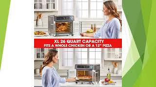 Emeril Lagasse 26 QT Extra Large Air Fryer Toaster Oven with French Doors Stainless Steel [upl. by Burney972]