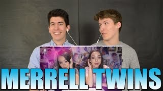 Reacting to INTERNET CRUSH SONG  Merrell Twins [upl. by Miarzim]