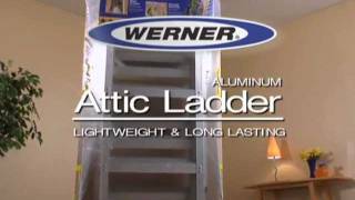 Werner Aluminum Attic Ladder  Gas Struts [upl. by Garv]