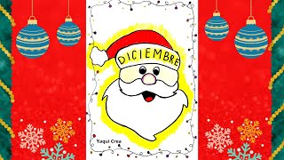 Portada de DICIEMBRE 🎅 Portada Navideña de Santa Claus [upl. by Dohsar713]