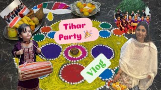 Tihar party ma deusi bhailo keldai🪔🌺 Babu nani pani party enjoy gardai🎉🥳🧿 [upl. by Scandura]