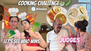 Cooking challenge🥗🥒❤️with my sister papa judges😰🥲😖Let’s see who wins✨😍Yashasvi Rajpoot [upl. by Ttennaj]