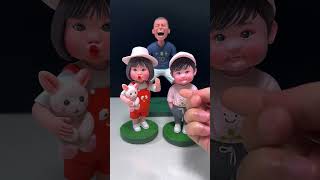 DIY Clay Bobbleheads of Kylian Mbappé amp Two Adorable Kids [upl. by Ymmot898]