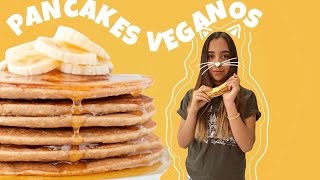 ♡PancakesPanqueques VEGANOS Receta ràpida y sencilla CAT THE VEGAN♡ [upl. by Ladin25]