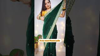 5 Useful Tips for Velvet Saree 💚💛beautynstyle viral saree shortvideo ytshorts [upl. by Jerad84]