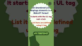 HTML Lists  Unordered Lists coding technology webdesign html5 frontendwebdeveloper education [upl. by Aihseit]