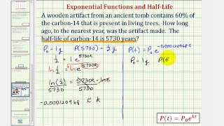 Ex Exponential Model  Determine Age Using Carbon14 Given Half Life [upl. by Edmund]