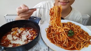 ASMR BOL DOMATES SOSLU MAKARNA🍝 VE SOSLU MANTAR🍄 EATİNG SHOW SUDE ASMR [upl. by Grae]