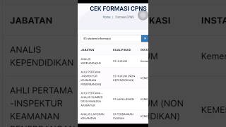 Cek Formasi CPNS sesuai jurusan formasicpns cekformasicpns cpns2023 [upl. by Paley]