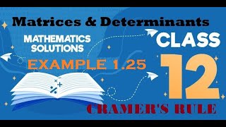 Matrices amp Determinants class12th Example125 CRAMER’S RULE maths in life mathsinlife [upl. by Haswell736]