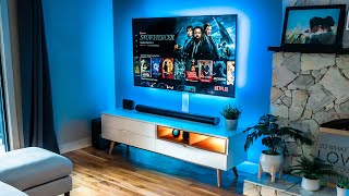 Modern Living Room Setup Tech Transformation 2024 [upl. by Cyrilla]