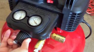 How to Use a Porter Cable Air Compressor and Nail Gun [upl. by Hbaruas461]