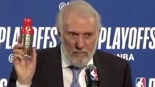 Gregg Popovich SHOUTS ‘Go WARRIORS’ amp DISSES Gatorade Has He Lost His Mind  2018 NBA Playoffs [upl. by Ydnolem]