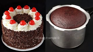 black forest cake in cookerകുക്കറിൽ പെർഫെക്റ്റ് ബ്ലാക്ക്ഫോറസ്റ് കേക്ക് black forest without oven [upl. by Edna389]