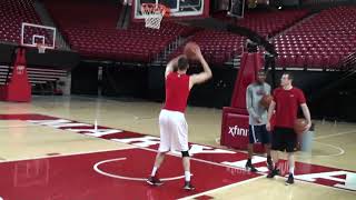 Post Work Drop Step Jump Hook No Dribble  David Adkins  University of Maryland [upl. by Assenaj]