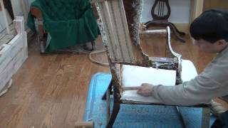 How To Reupholster A Wing Chair Pt 12 [upl. by Granese717]