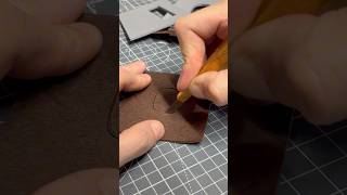 A 3d printed leather wallet 🤔 leathercraft handmadecraft cardholder craft leatherwork asmr [upl. by Innavoj83]