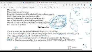 biochemistry lec 1 amino acids part 1 [upl. by Batista]