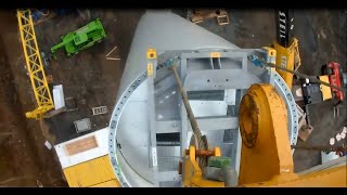 Transporting the worlds largest wind turbine blades and components with specialized equipment [upl. by Tullus]