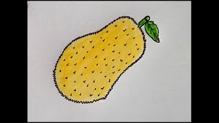 How to draw a Jackfruit drawing with colour [upl. by Ibor]