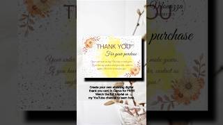 Canva Tutorial  How to make Digital Thank You card for your business in free  diybusinesscard [upl. by Ahsiuqel]