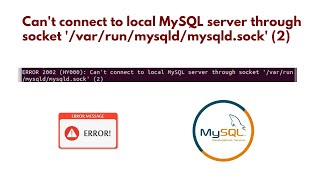 Cant connect to local MySQL server through socket varrunmysqldmysqldsock 2 [upl. by Saddler]