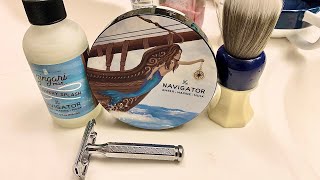 Zingari Man “The Navigator” shave soap and splash review [upl. by Lorilee374]