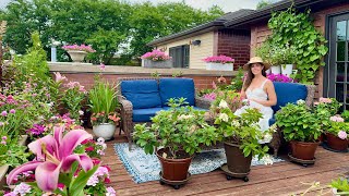 Rooftop Flower Garden Grown All In Containers  July Garden Tour [upl. by Niassuh205]