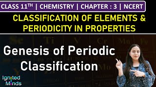 Class 11th Chemistry  Genesis of Periodic Classification  Chapter 3  NCERT [upl. by Mala]