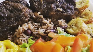 Ninja Foodi Oxtails Rice amp Peas  Plantains Pressure cookerAir Fryer Combination Cooking [upl. by Ellehsyt]