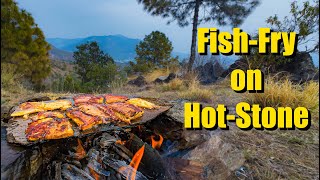 Fish Fry on Hot Stone Outdoor Cooking  ASMR Video [upl. by Nylirej348]