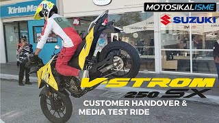 SUZUKI VSTROM 250SX 2024  CUSTOMER HANDOVER  MEDIA TEST RIDE  FIRST RIDE IMPRESSION [upl. by Edna]