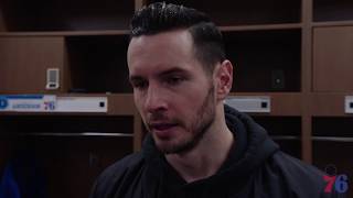 JJ Redick  Postgame at Pistons 4418 [upl. by Lertnahs830]