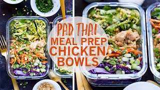 Spiralized Pad Thai Chicken Meal Prep Bowls [upl. by Rima]