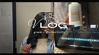 grwm  installing a synthetic lace front wig  more  vlog [upl. by Nyladnarb616]