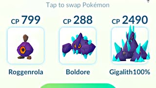 Roggenrola Evolution line  Shiny  in Pokemon Go [upl. by Aihseyk]