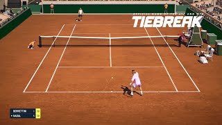 TIEBREAK  Rafael Nadal Vs Matteo Berrettini I Roland Garros I Expert Difficulty PS5 [upl. by Eirollam136]