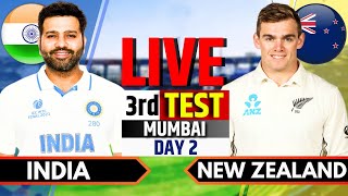 India vs New Zealand 3rd Test Day 2  IND vs NZ Live Match Today  Live Cricket Match Today [upl. by Novets260]