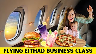 Our Dream Etihad Business Class Flight to Abu DHABI 😮 [upl. by Kyre205]