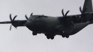 RAF C130 ZH885 GoAround and Landing at Newcastle Airport [upl. by Kulseth]