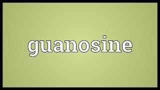 Guanosine Meaning [upl. by Ruffina]