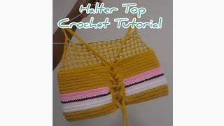 Halter Top Crochet  Easy Tutorial crochetprojects crochettop crochetpatterns [upl. by Obie]