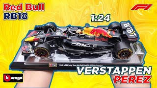 ¡Oracle RedBull Racing RB18 Bburago 124 Max Verstappen amp Sergio Pérez  Review [upl. by Meihar]