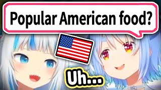 Gura Teaches Pekora About American Food【Hololive】 [upl. by Hammerskjold682]