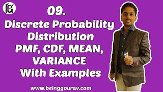 Discrete Probability Distribution  PMFCDF  MEAN VARIANCE  with Examples [upl. by Baggett]