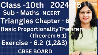 Triangles  Basic proportionality theorem amp Exercise62 Questions 123  Class 10thcbseNCERT [upl. by Aelahs]